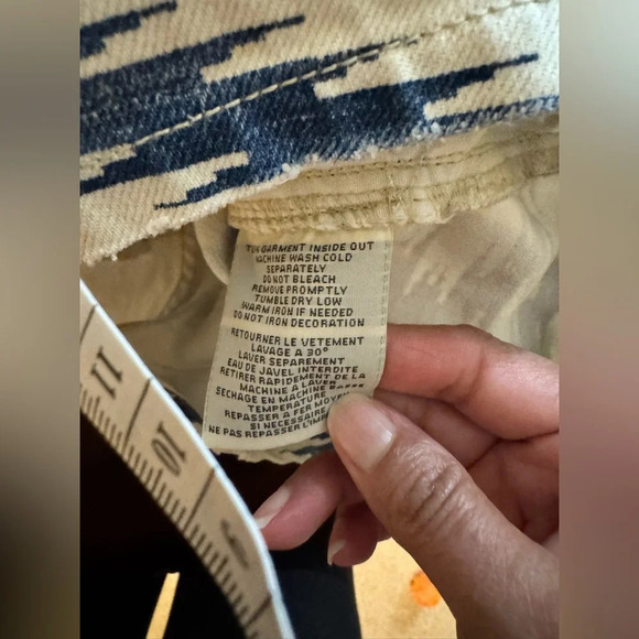 Denim & Supply Ralph Lauren Women's Southwestern Aztec Shorts BlueWhite Size 28 - Picture 7 of 11